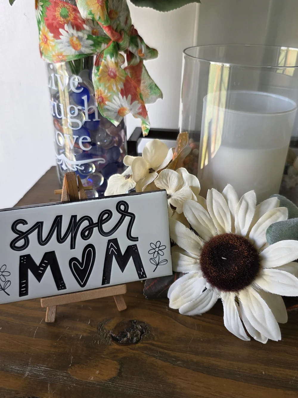 Super Mom Wall Plaque - Black on White - Mother's Day Gift